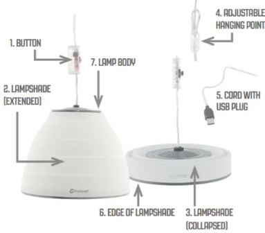Outwell hanglamp leonis lux lamp