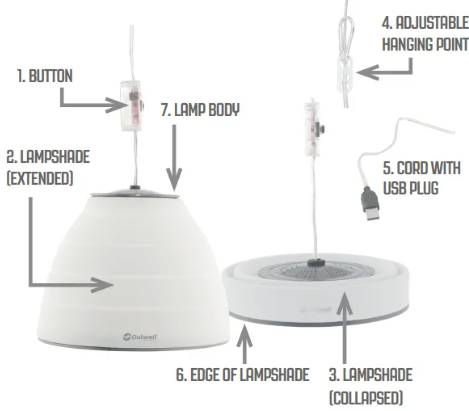 Outwell hanglamp leonis lux lamp