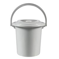 Curver - Toiletemmer met deksel - 10 Liter - Ø 31 cm - Lichtgrijs